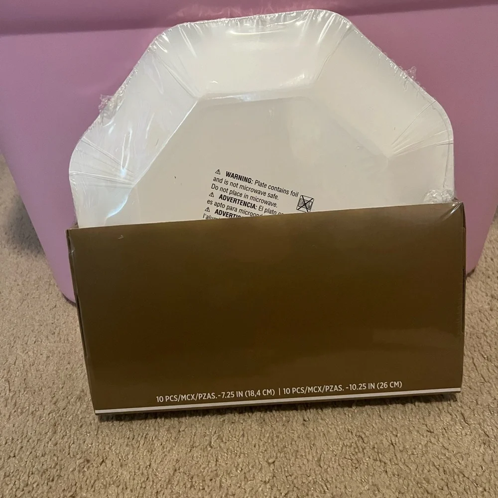 Gold and Pink Paper Plates - Premium Quality